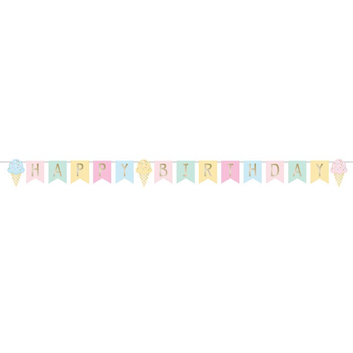 12 pc Bulk Ice Cream Party Banners