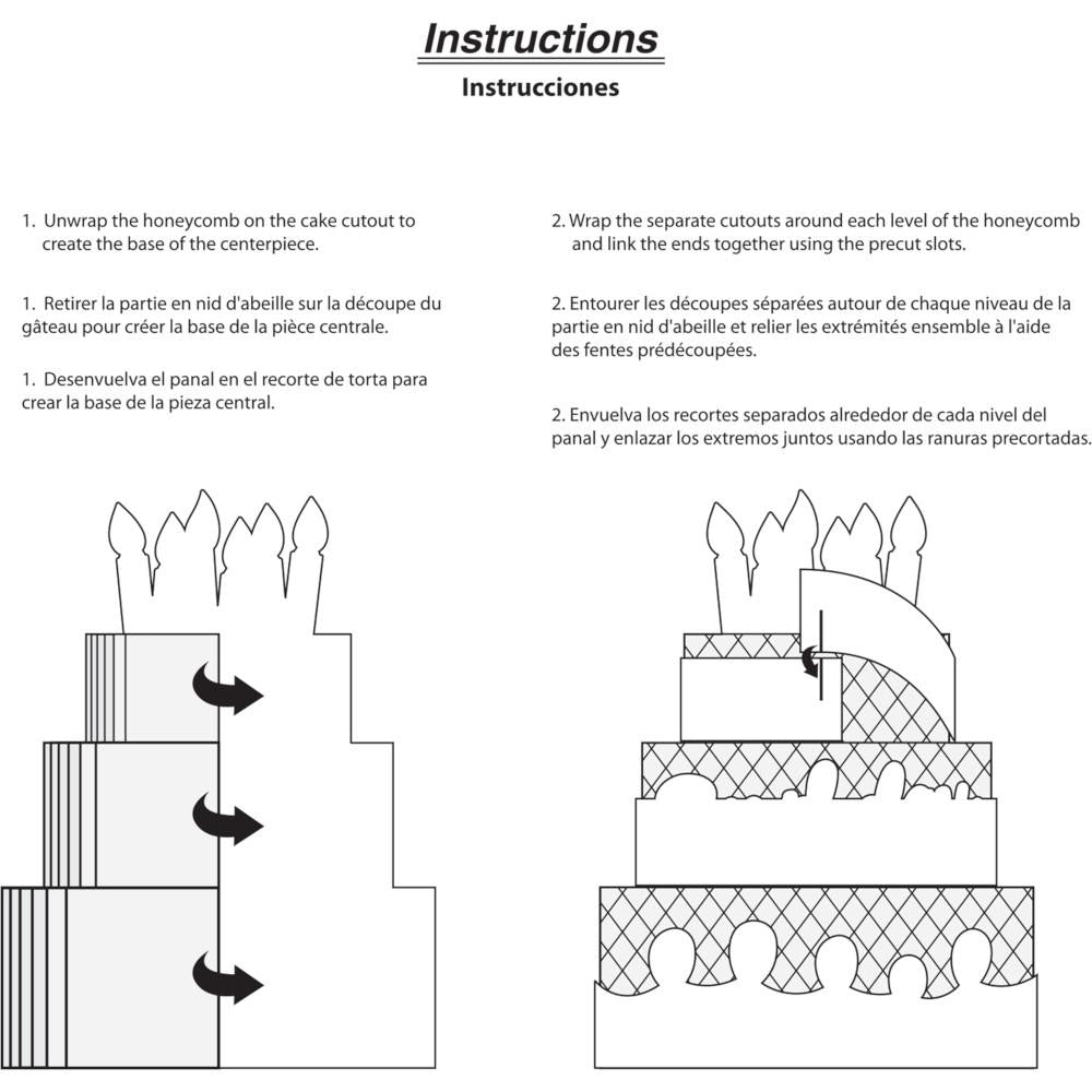 6 pc Bulk Festive Cake Happy Birthday Centerpieces