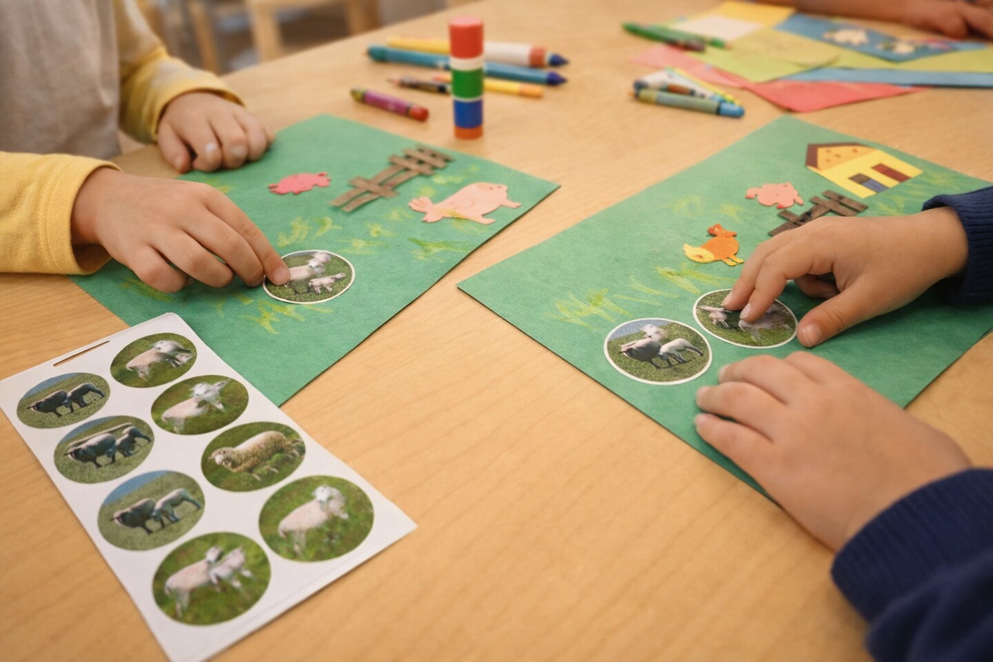 Round Sheep Stickers 1.5" – Farm Animal Circle Stickers – Classroom Reward & Craft Stickers – 10 Pack