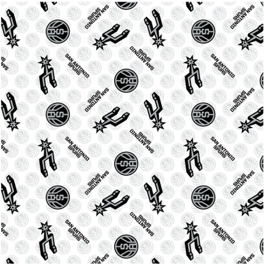 NBA Licensed San Antonio Spurs Ditsy City Print Cotton Fabric by the Yard
