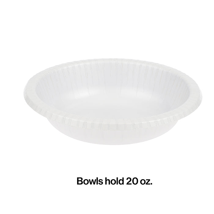 200 pc Bulk White 20 oz Paper Bowls