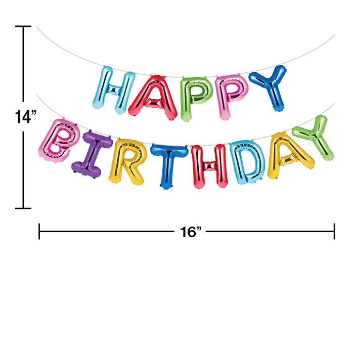 156 pc Bulk Rainbow Foil Birthday Balloons Banners