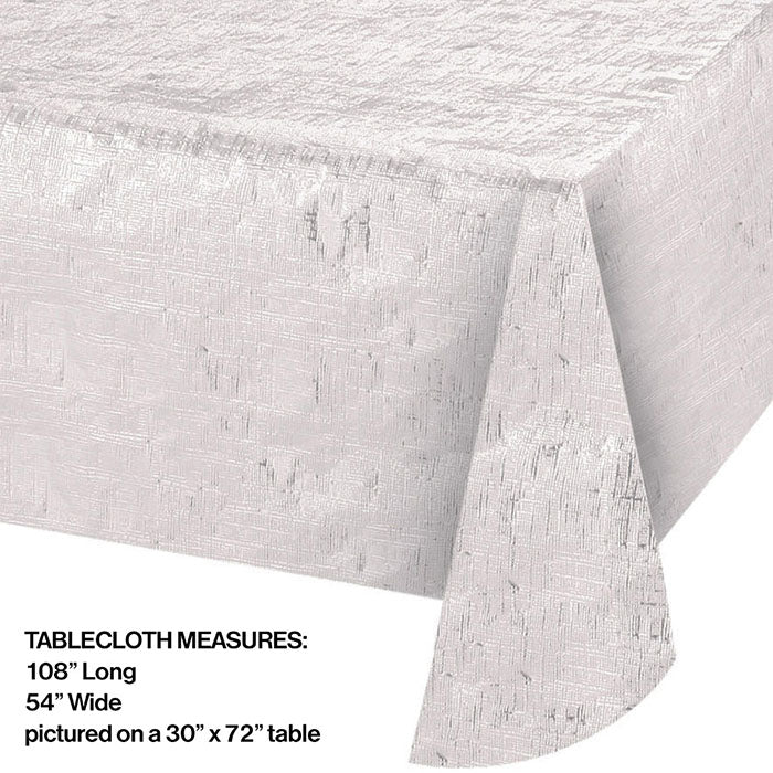 12 pc Bulk Opalescent White Metallic Table Covers