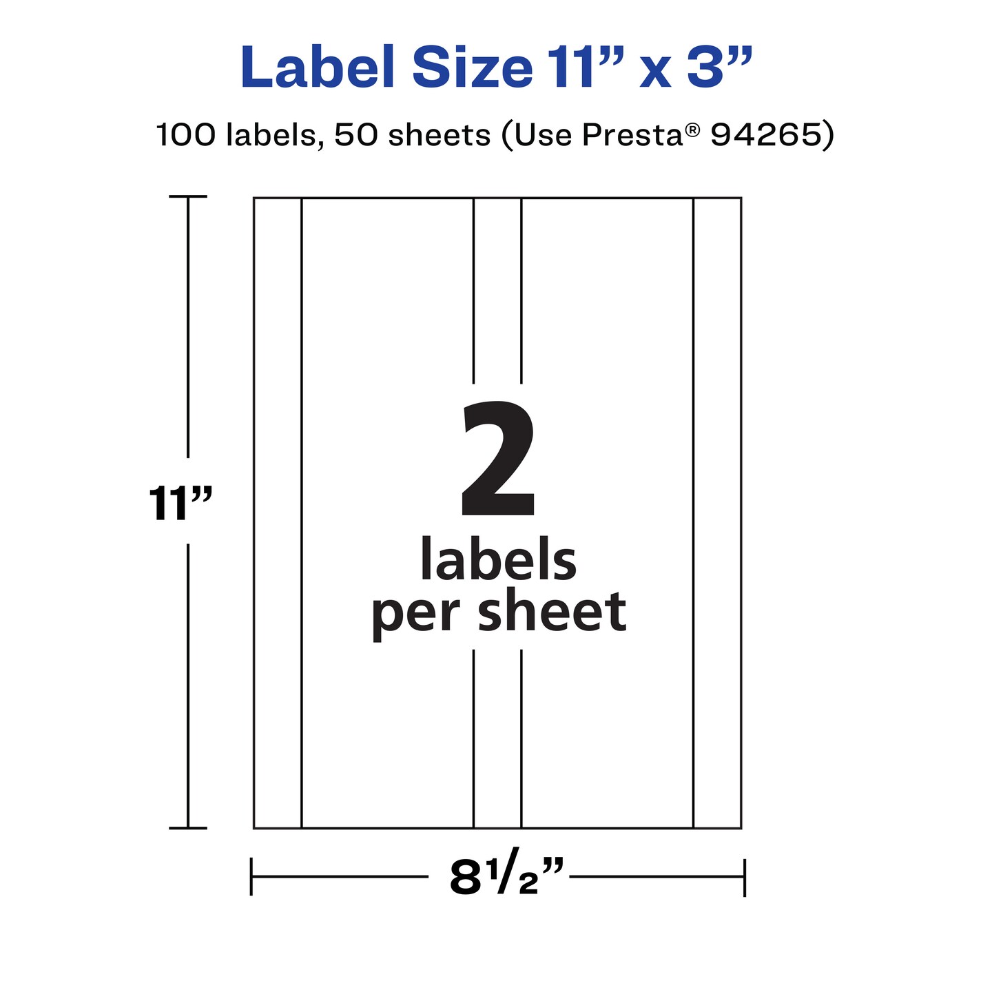 Avery Durable Waterproof Rectangle Labels, 11&#x22; x 3&#x22;