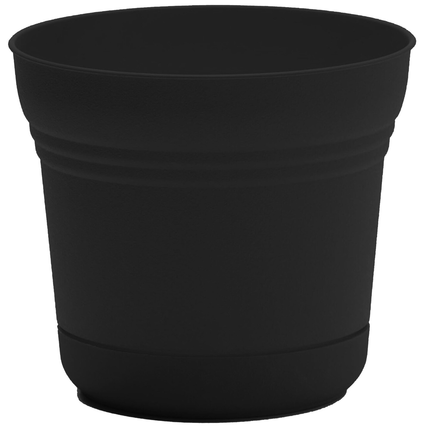 Bloem Saturn Round Planter With Saucer Tray: 10&#x22; - Burnt Red - Durable Plastic Pot, Matte Finish, Removable Saucer, For Indoor &#x26; Outdoor Use, Gardening, 1.5 Gallon Capacity