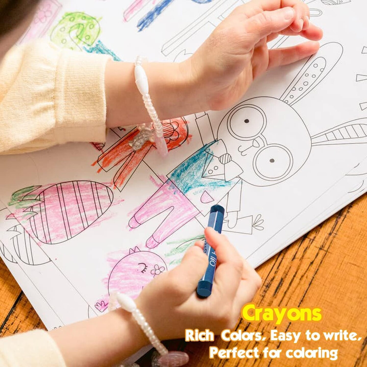 208 PCS Kids Art Set Drawing Supplies with Trifold Easel (Black)