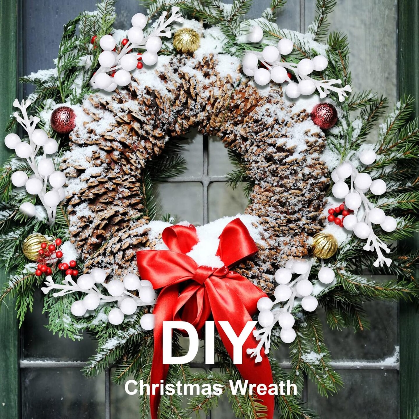 7.9 Inch Artificial Berries Sprays Branches Floral Pick(White)