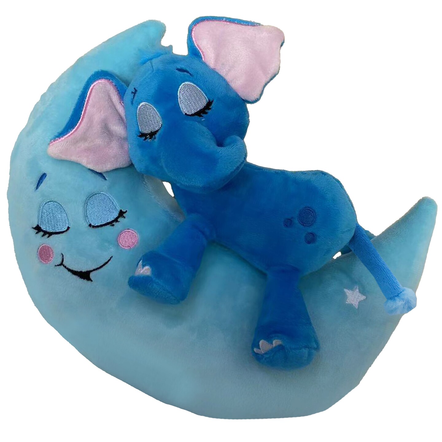 Happpy Nappers: Lullabrites Moon Pet - Elephant - Blue - Light &#x26; Sounds Plush, Sleeping Animal, Plays 3 Lullabies, Color Changing, Day-Night Toy, Kids