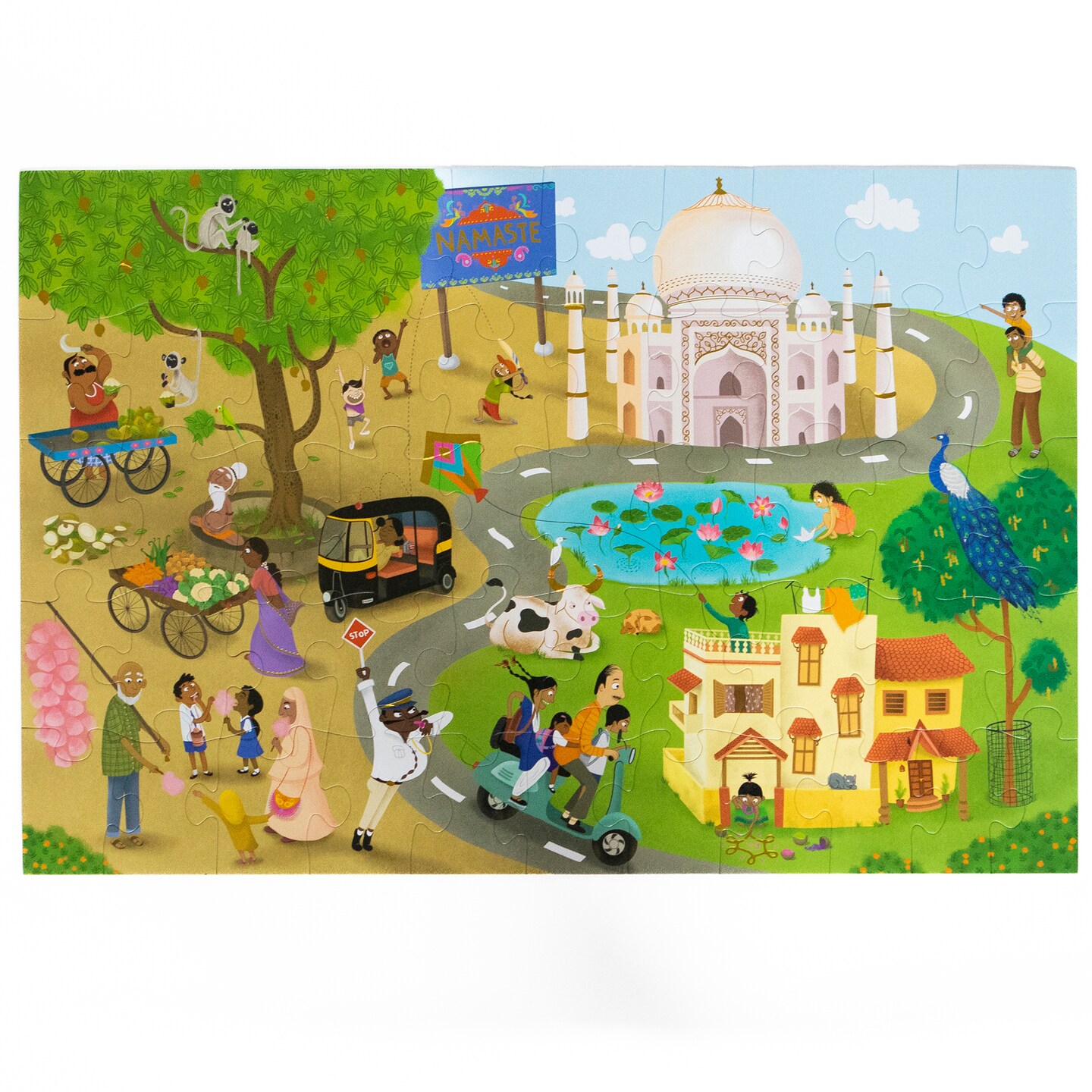 Namaste India Floor Puzzle, 51 Pieces, by Kulture Khazana