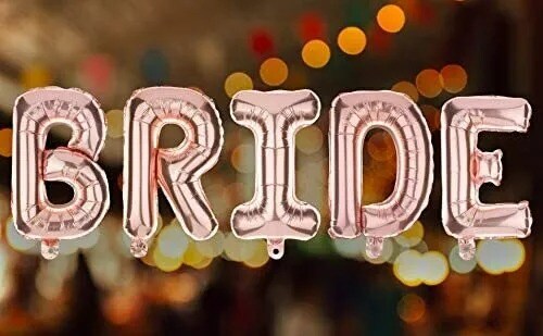 Bride Letter Balloons Bachelorette Party Decoration Bridal (35 inch Rose Gold)