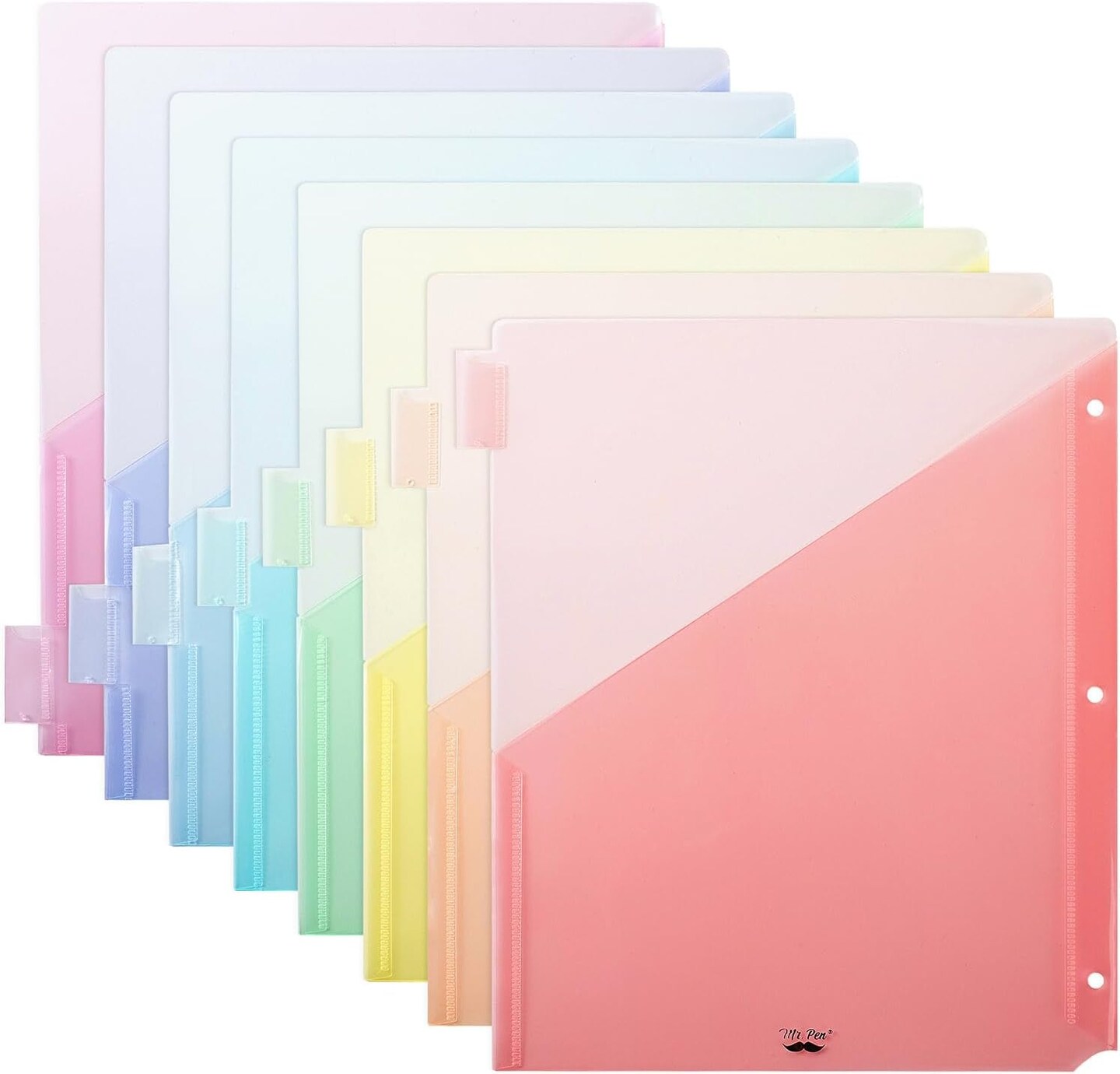 - Binder Dividers with Pockets and Tabs, 8-Tab, Pastel Colors, Dividers for 3 Ring Binder with Pockets, Pocket Dividers for 3 Ring Binder with Tabs, Binder Dividers with Tabs and Pockets