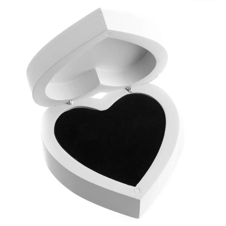 20 - Wood Ring Bearer Box Heart Wedding Engagement Ring Holder