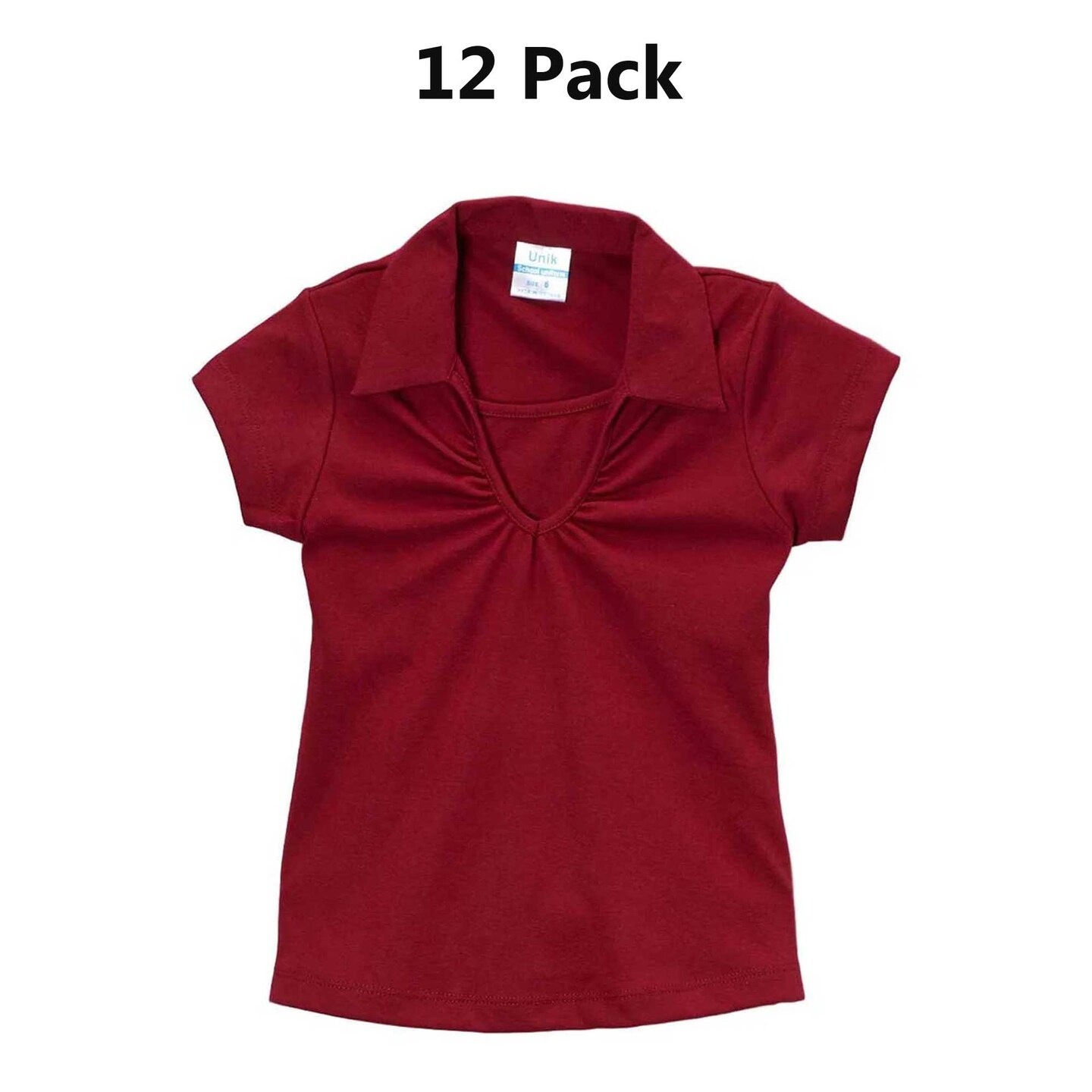 Girl&#x27;s Uniform V Neck Collar Shirt