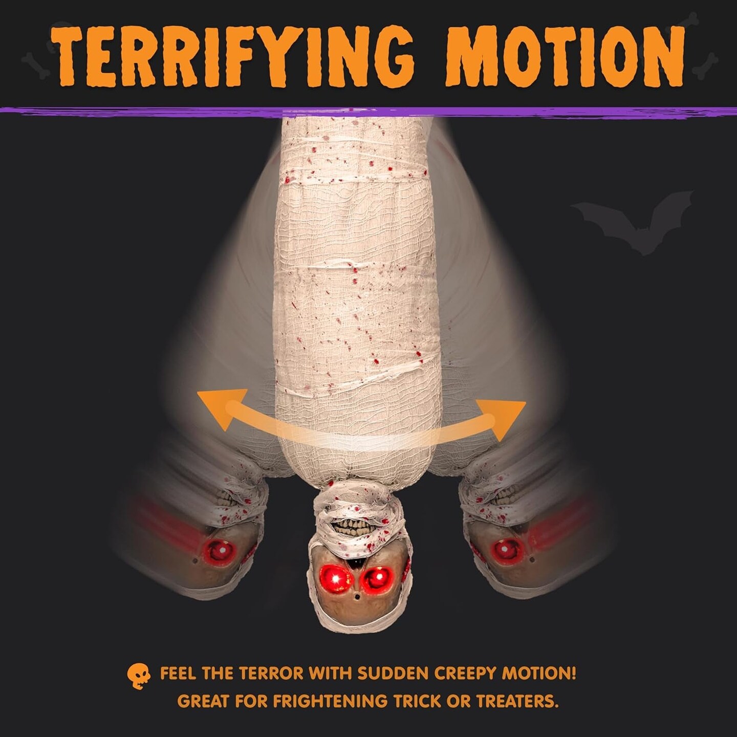 35&#x22; Halloween Animated Hanging Corpse with LED Light up Eyes &#x26; Sound Effect for Indoor and Outdoor Decorations