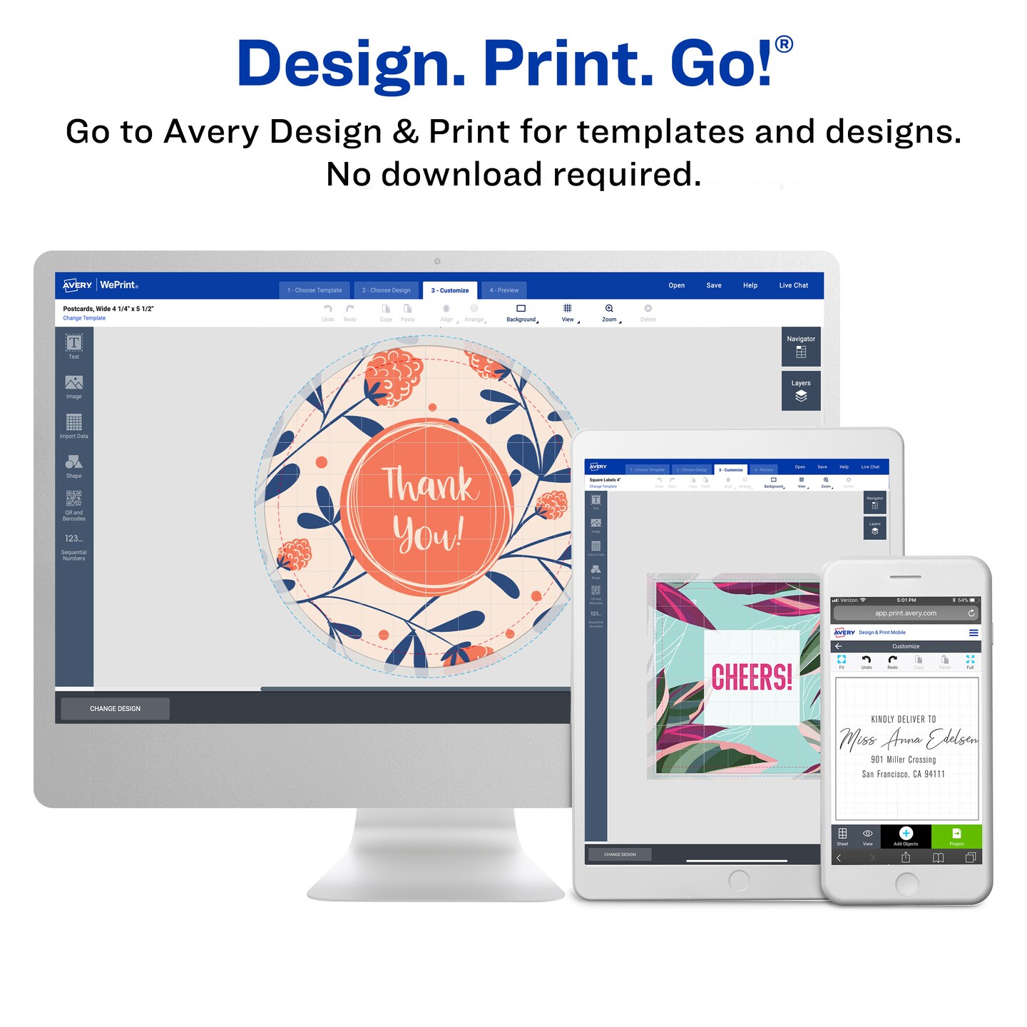 Avery Printable Round Labels with Sure Feed Technology, Glossy White Labels, 2" Diameter, Permanent Adhesive, Laser/Inkjet, 120 Per Pack for 240 Glossy Labels Total (2-Pack of 22807)