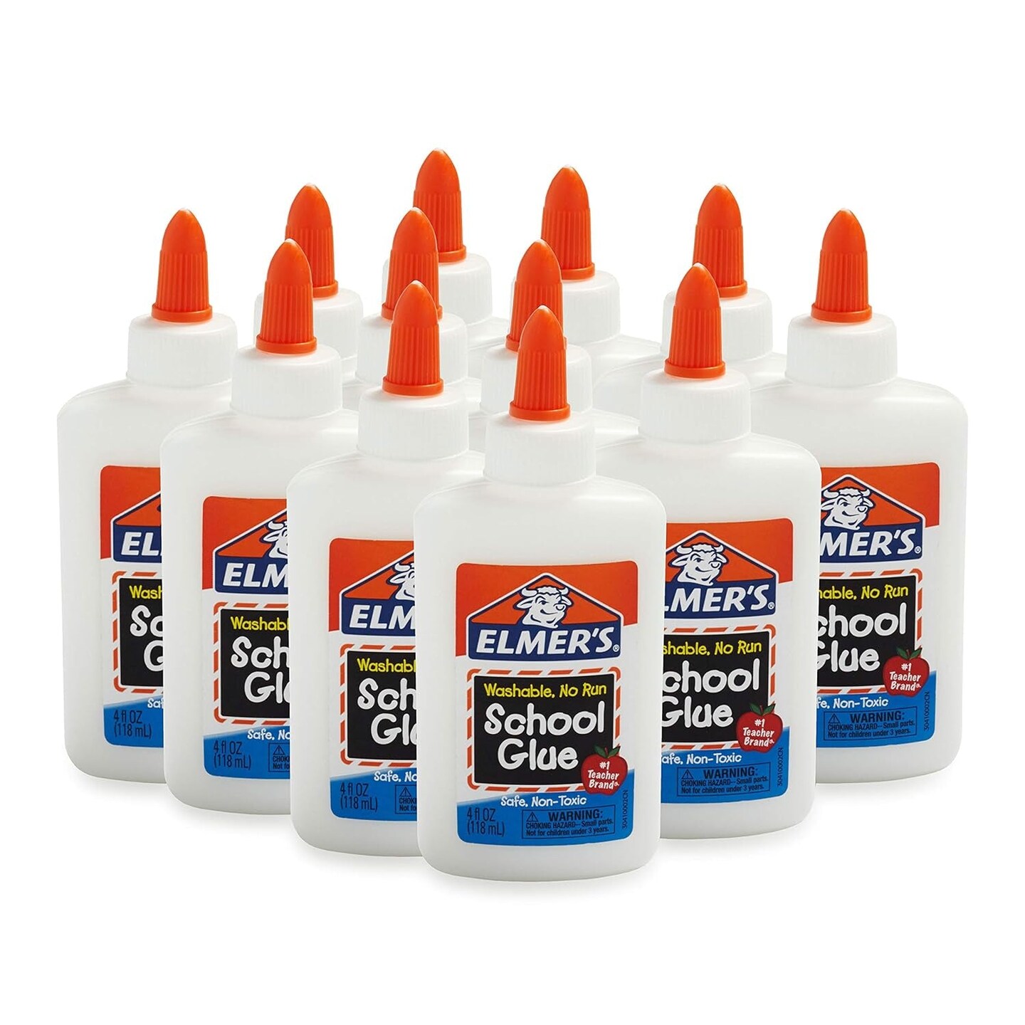 Elmers Liquid School Glue, Slime Glue &#x26; Craft Glue | Washable, 4 Ounces Each, Great for Making Slime, 12 Count