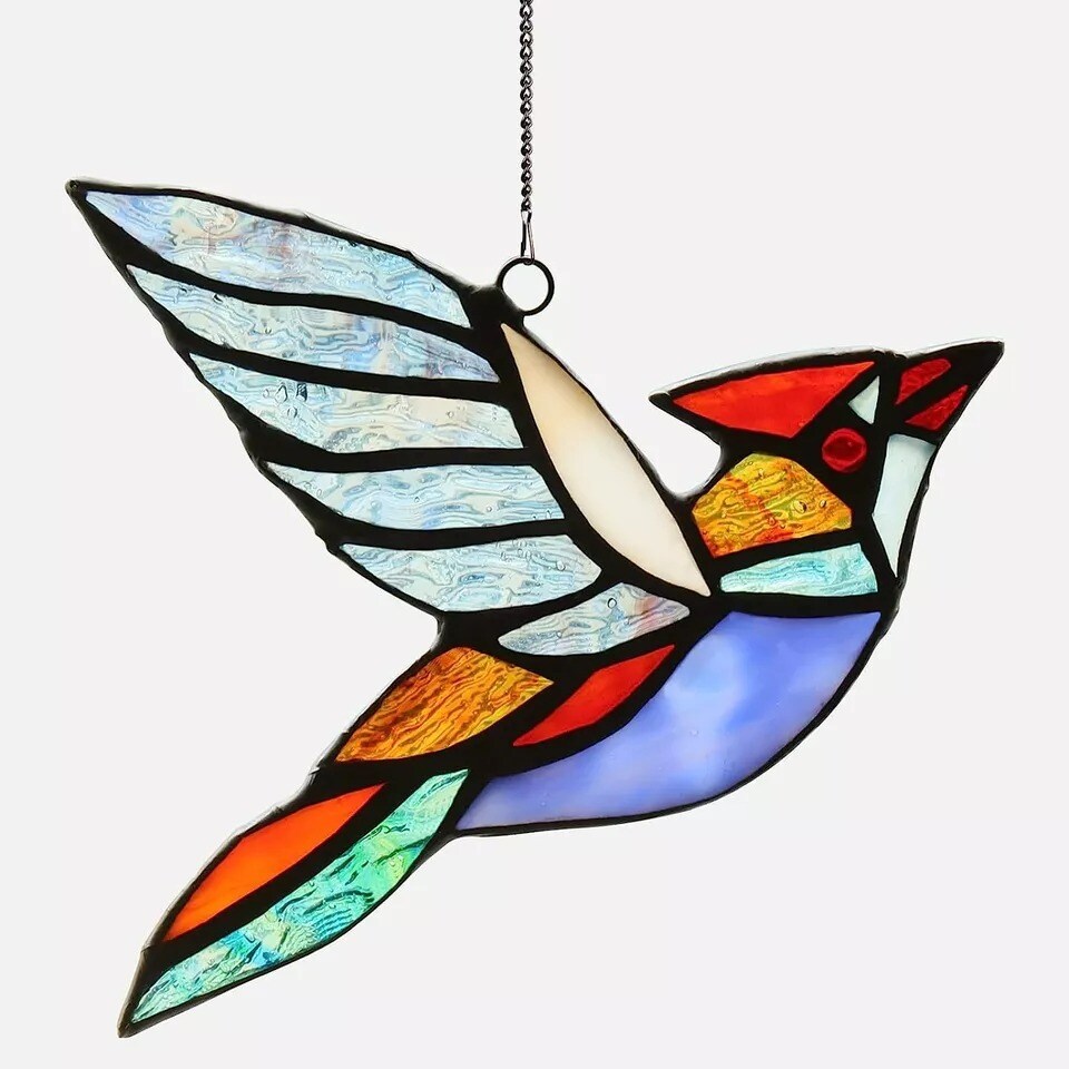 Hummingbird Stained Glass Birds Window Hangings, Stained Glass Decoration