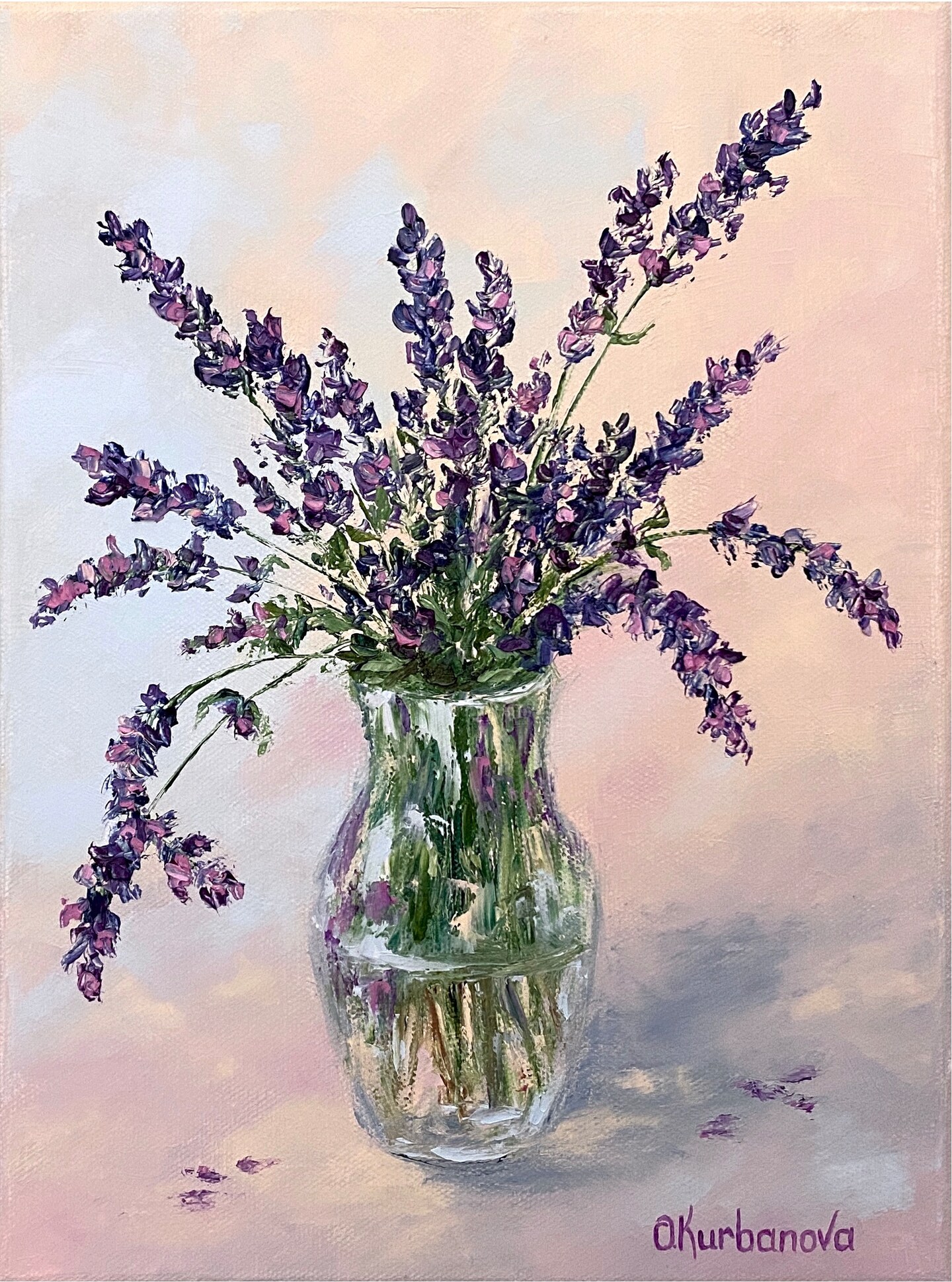 Lilac Flowers oil painting on online canvas,flowers in oil for her,gift art,wall hanging,handmade original floral artwork,beautiful flowers