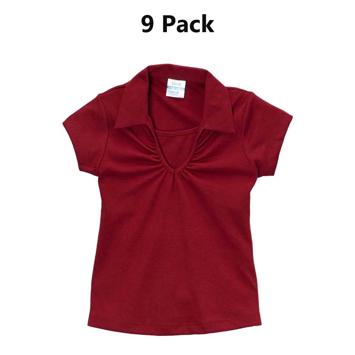 Girl&#x27;s Uniform V Neck Collar Shirt