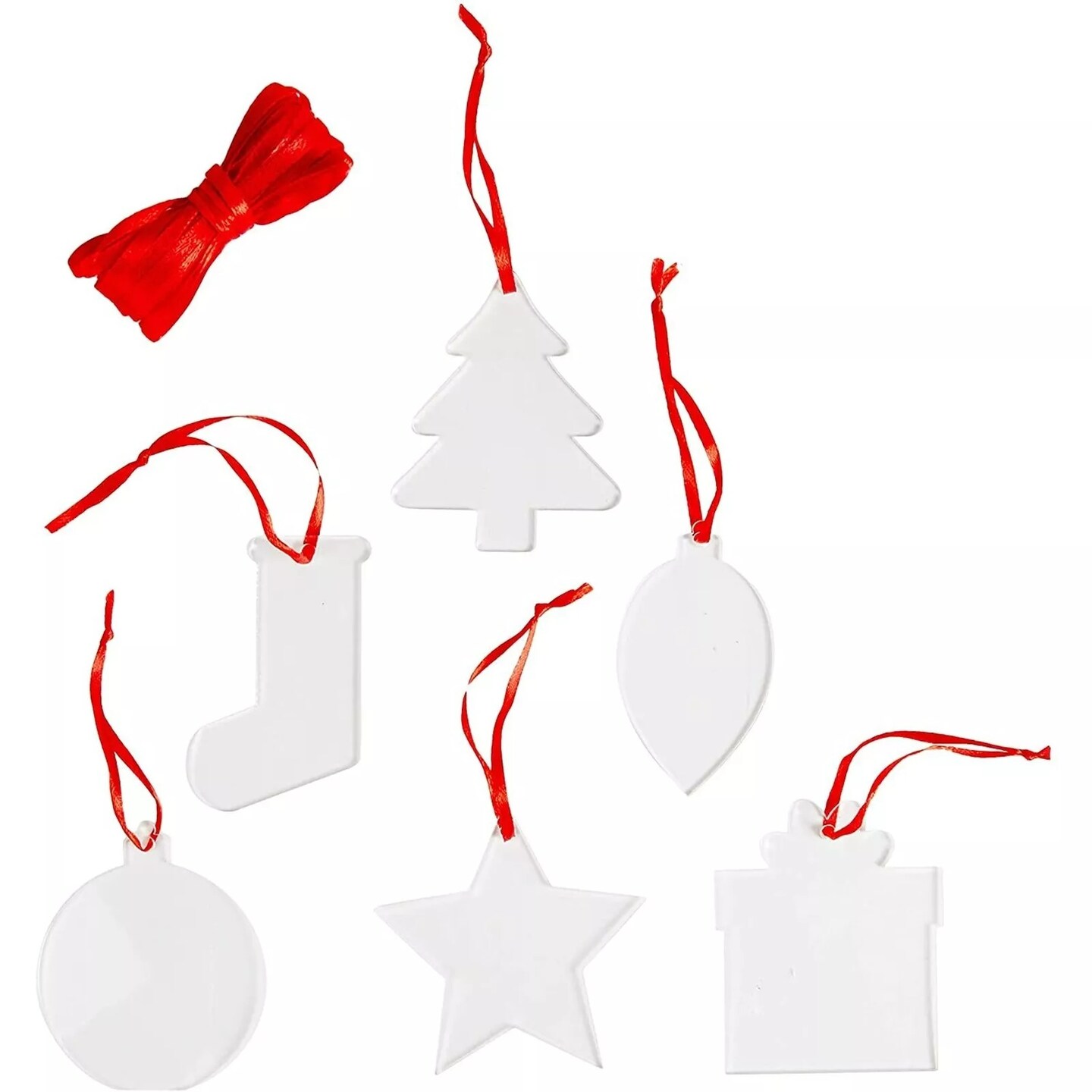 24 Pack Clear Acrylic Christmas Ornaments, 3&#x22; DIY Blank Ornaments for Tree D&#xE9;cor