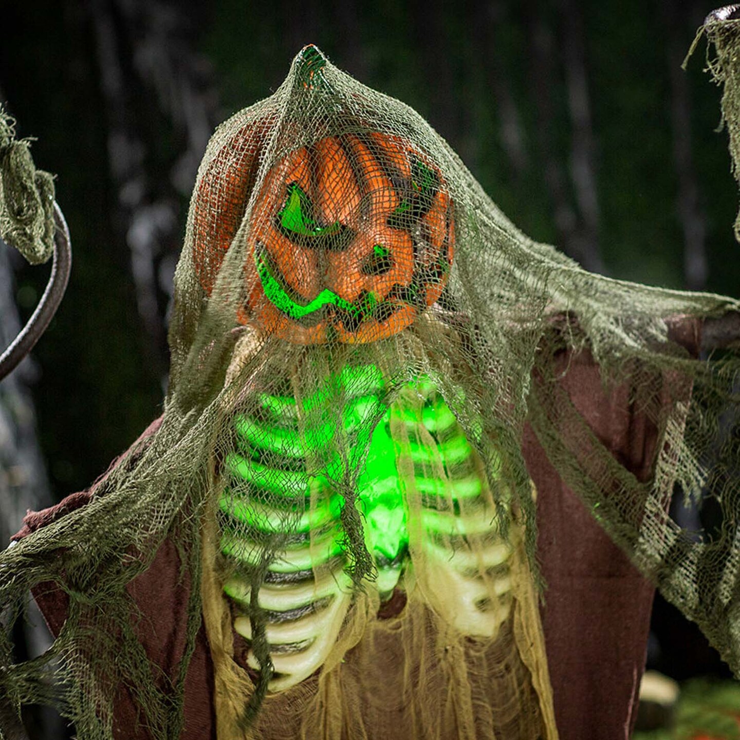 7 Ft. 2 1/2&#x22; Light Up Jack O Lantern Man Animated Prop for Halloween