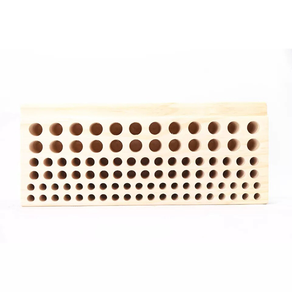 98 Holes Leather Craft Rack Wooden Holder Organizer Stand Punch Storage DIY Tool