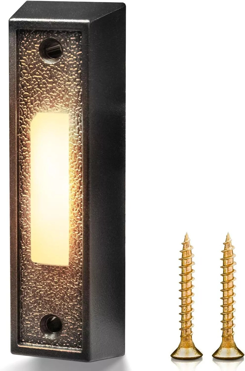 LED Lighted Doorbell Button - Rectangular Wall Mounted Door Push Buttons