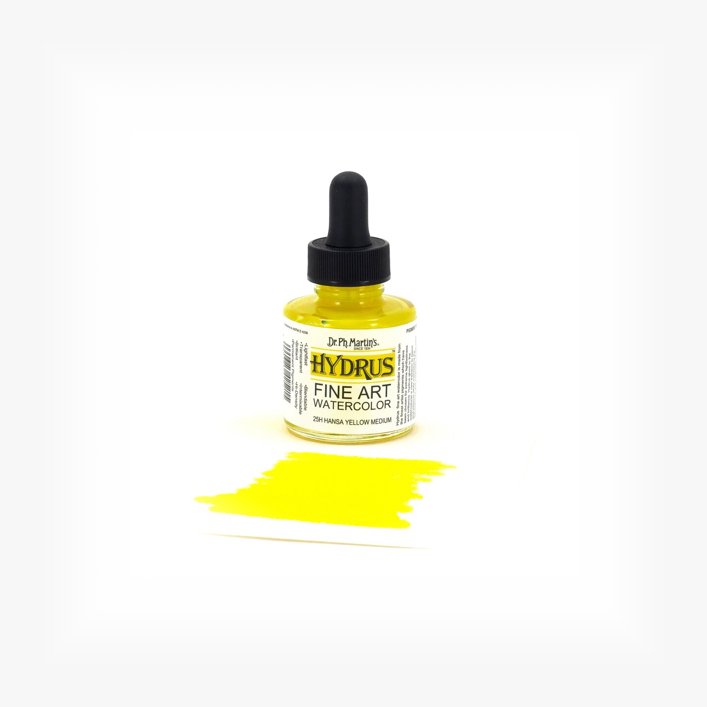 Dr. Ph. Martin's® Hydrus Fine Art Watercolor, 1.0 US fl oz, Hansa Yellow Medium (25H)