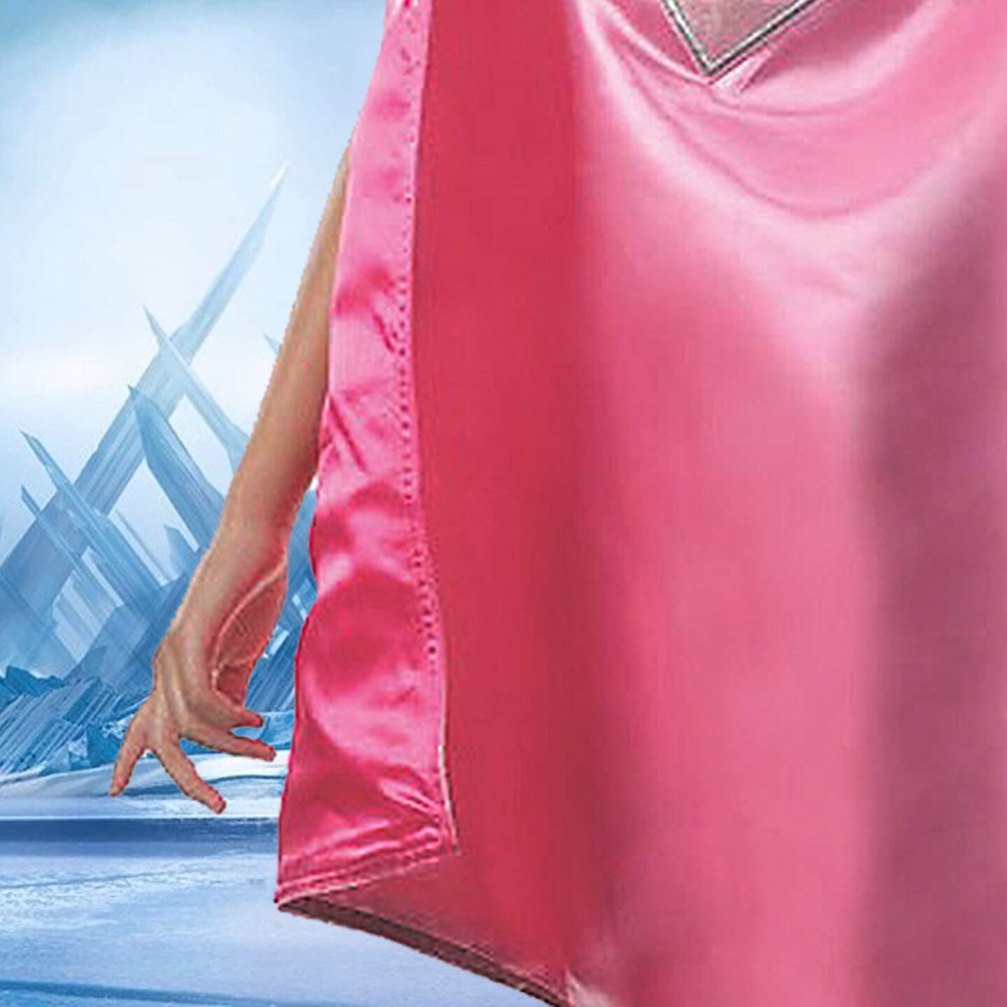 Pink Supergirl Cape Costume Accessory for Kids with White Logo Design