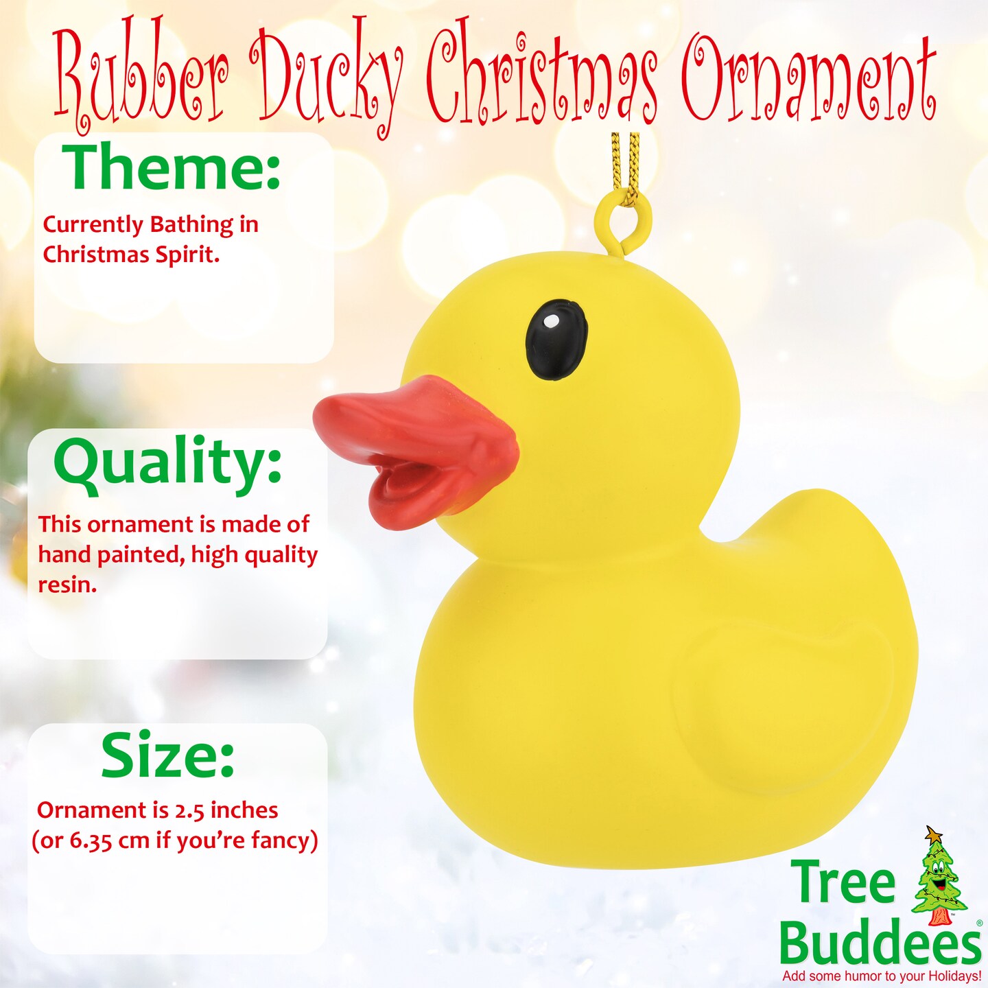 Tree Buddees Fun Rubber Ducky Christmas Ornament