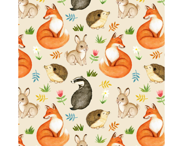 Animals Kiddie Smiles Cotton Fabric | By the Yard | Sewing and Crafting | 44 inches wide