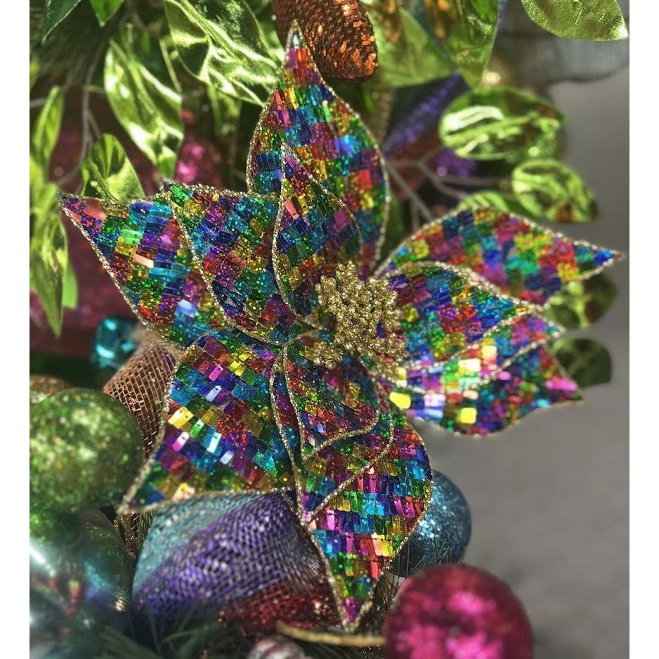 24&#x22; Sequin Fabric Poinsettia: Fiesta