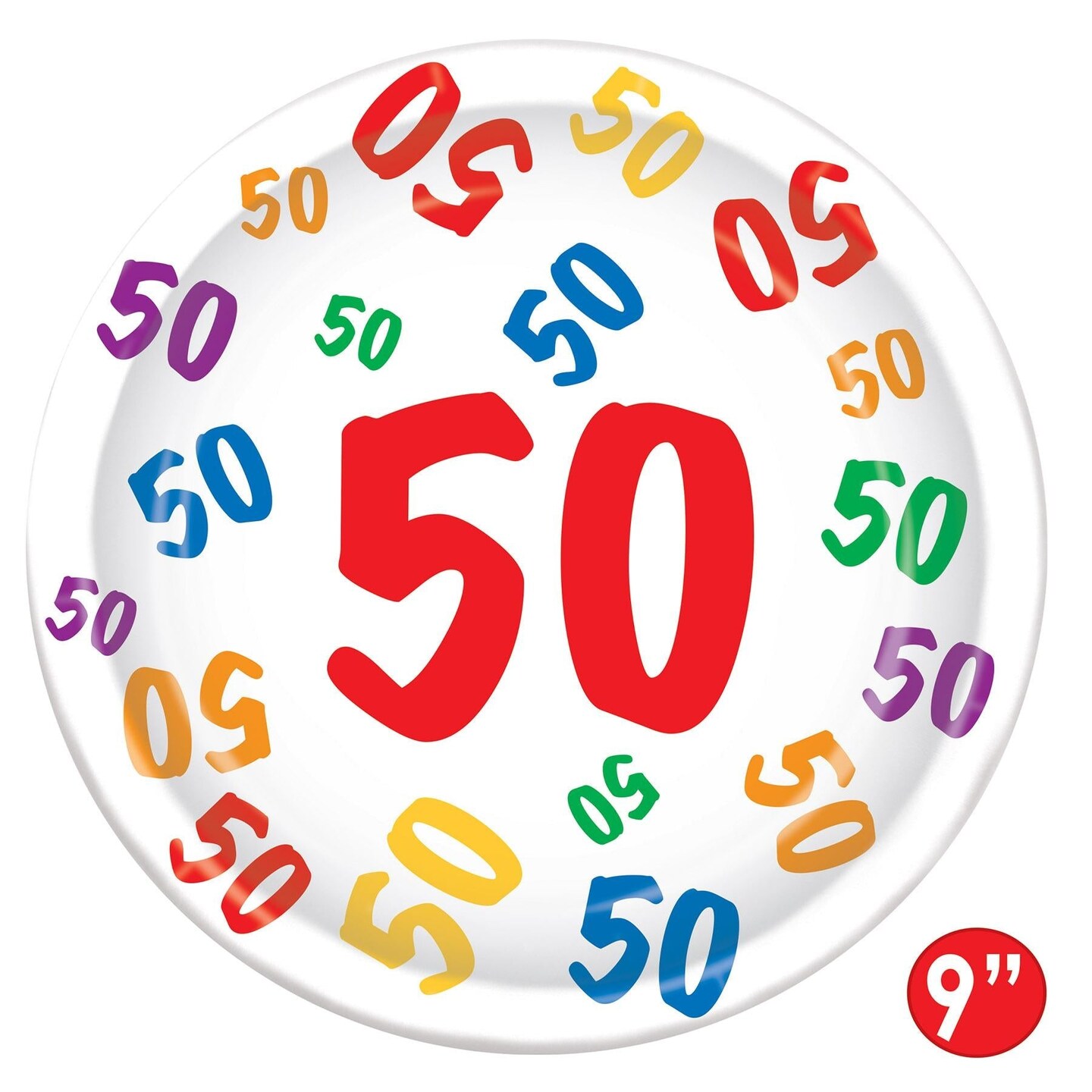 96 Pack Beistle 50th Birthday Party Paper Plates 9 inch