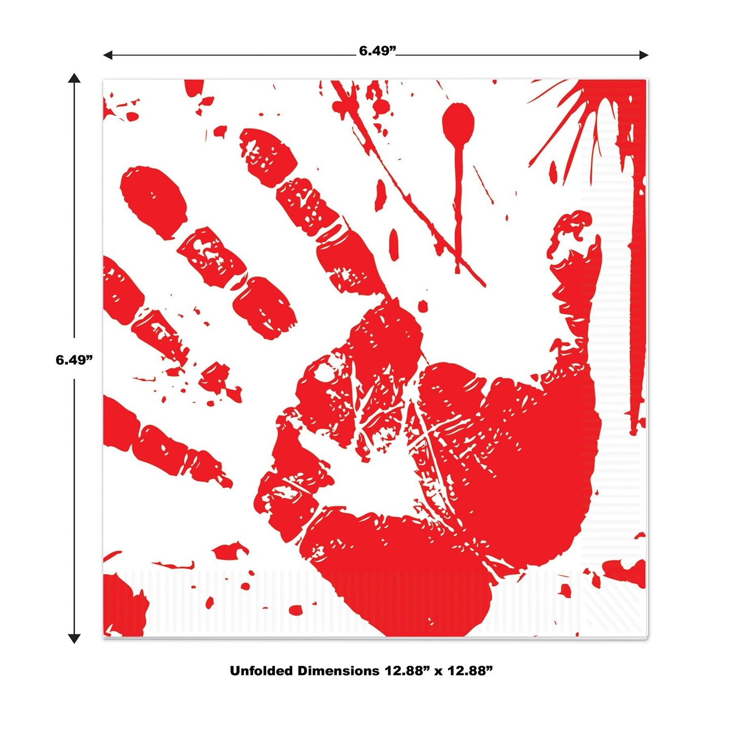 192 Pack Beistle Halloween Bloody Handprints Luncheon Napkins