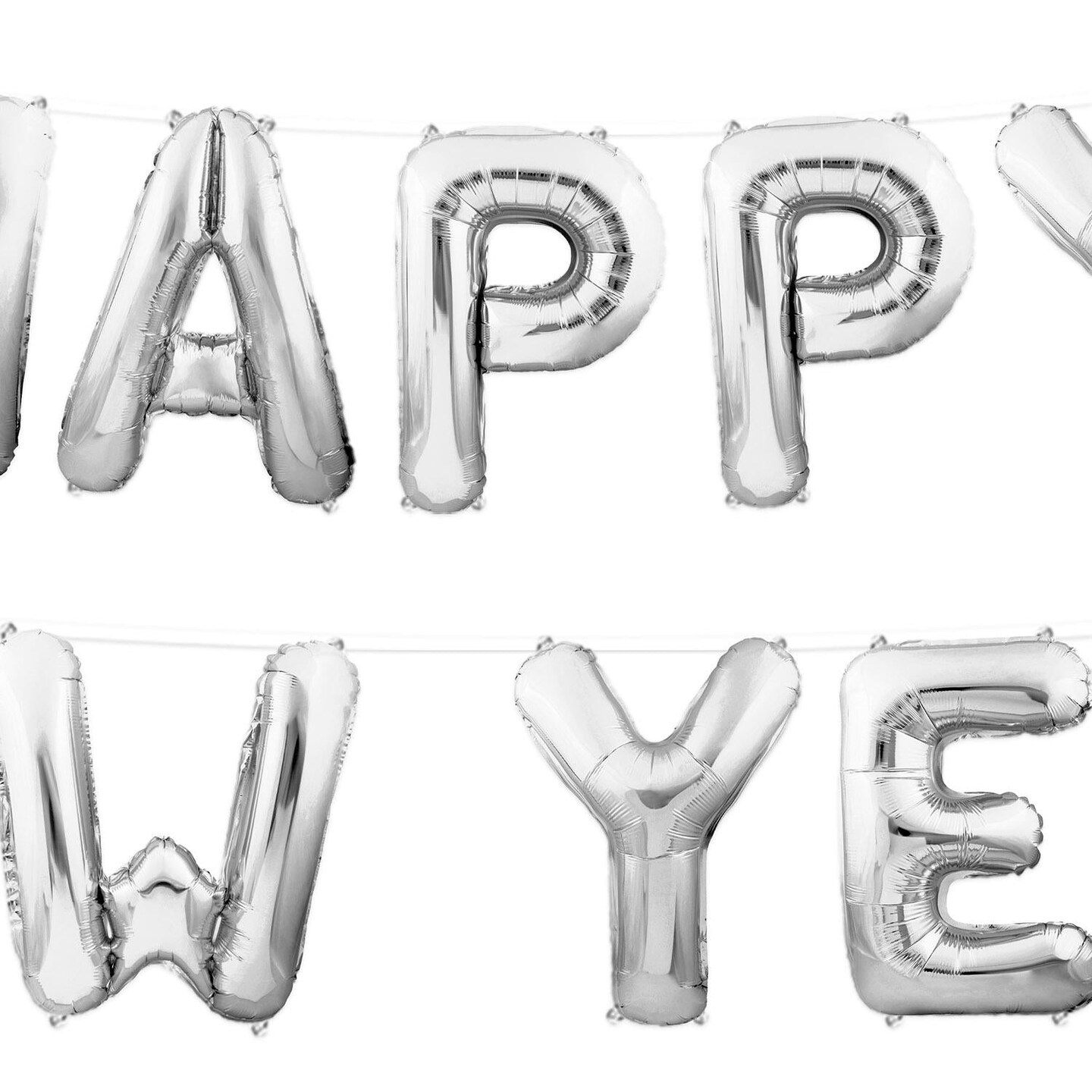 6 Pack Beistle Happy New Year Balloon Streamer - Silver