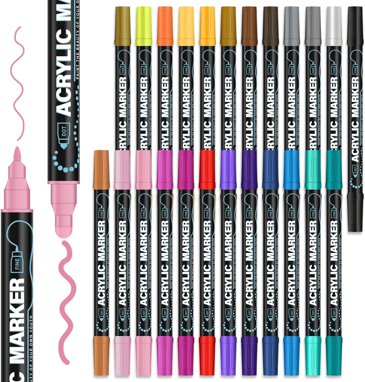24 Colors Paint Pens Acrylic Markers