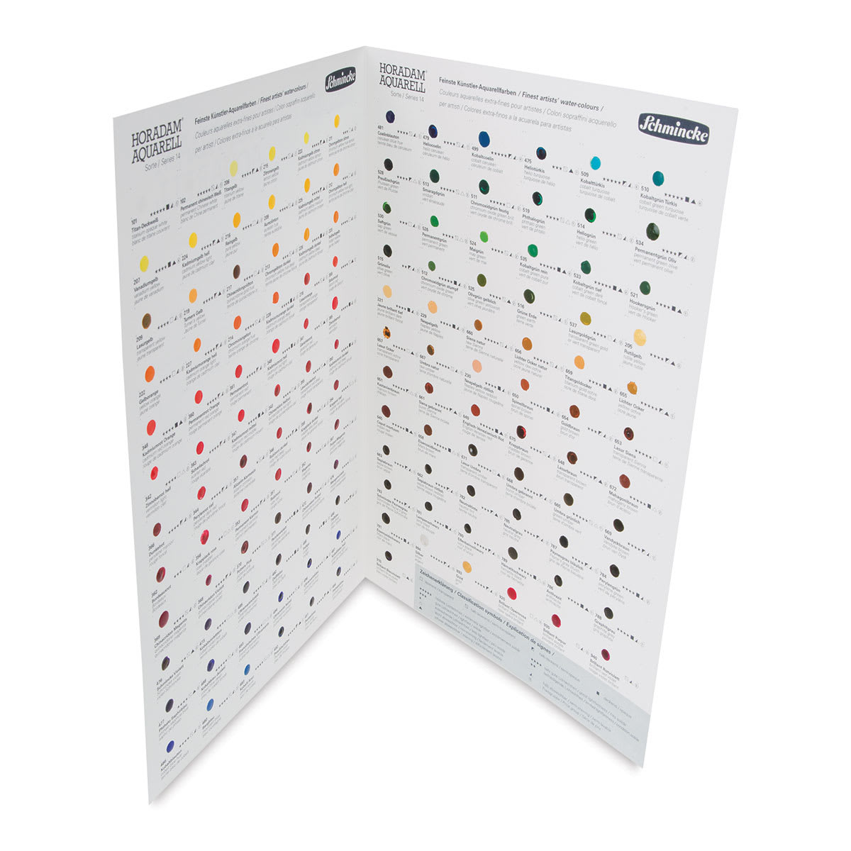 Schmincke Horadam Aquarell Artist Watercolor - 140 Color Dot Card