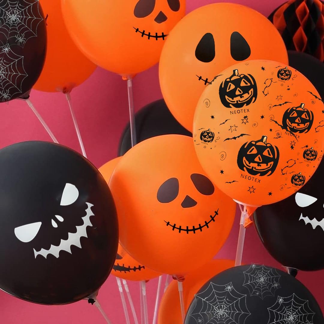 Halloween Decoration Balloons (&#x9;Black Orange White)