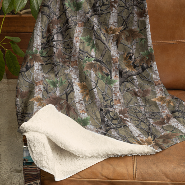 Forest Camouflage Plush Throw Blanket