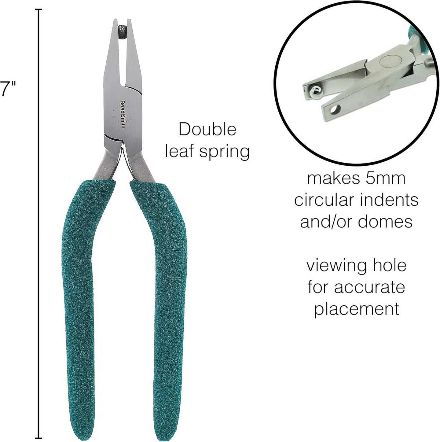 The Beadsmith Dimple Plier with View Finder 5mm – Precision Jewelry Tool for Texturing Soft Metals, Create Decorative Indents, Scalloped Edges & Embellishments with Ease
