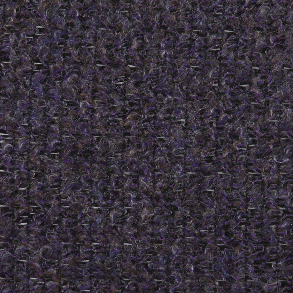 1 Yard Boucled Wool Knit Fabric Nightshade Black Onyx and Deep Well Speckled Gray Purple 58 inch Width