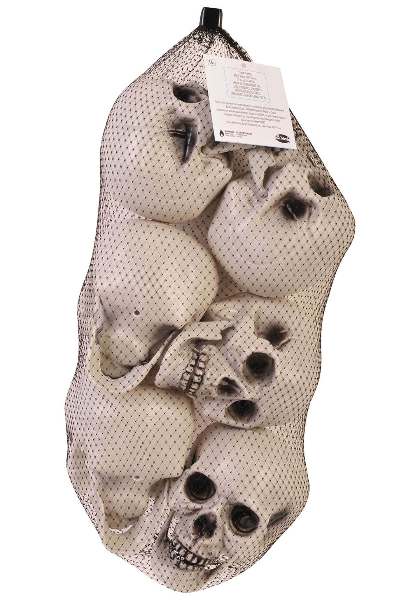 Bag of Skulls with Moving Jaws Halloween Decoration