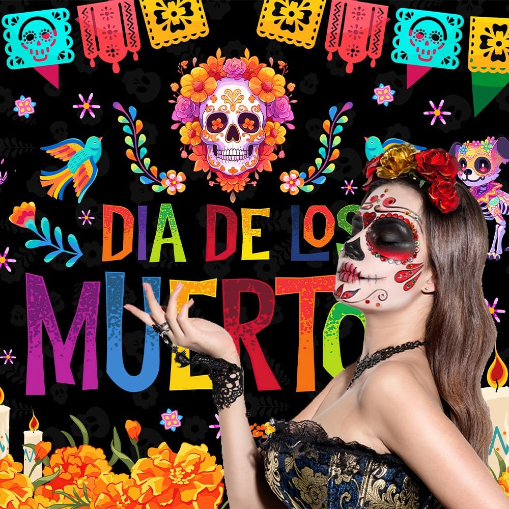 Mexican Day of The Dead Backdrop for Mexican