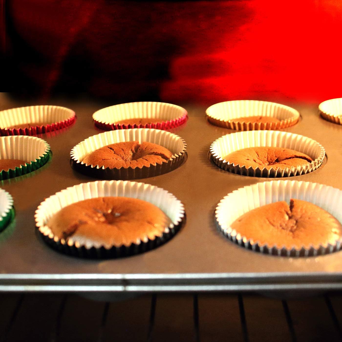 Foil Cupcake Liners Halloween Party Standard Baking Cups 100 Pcs (Black)