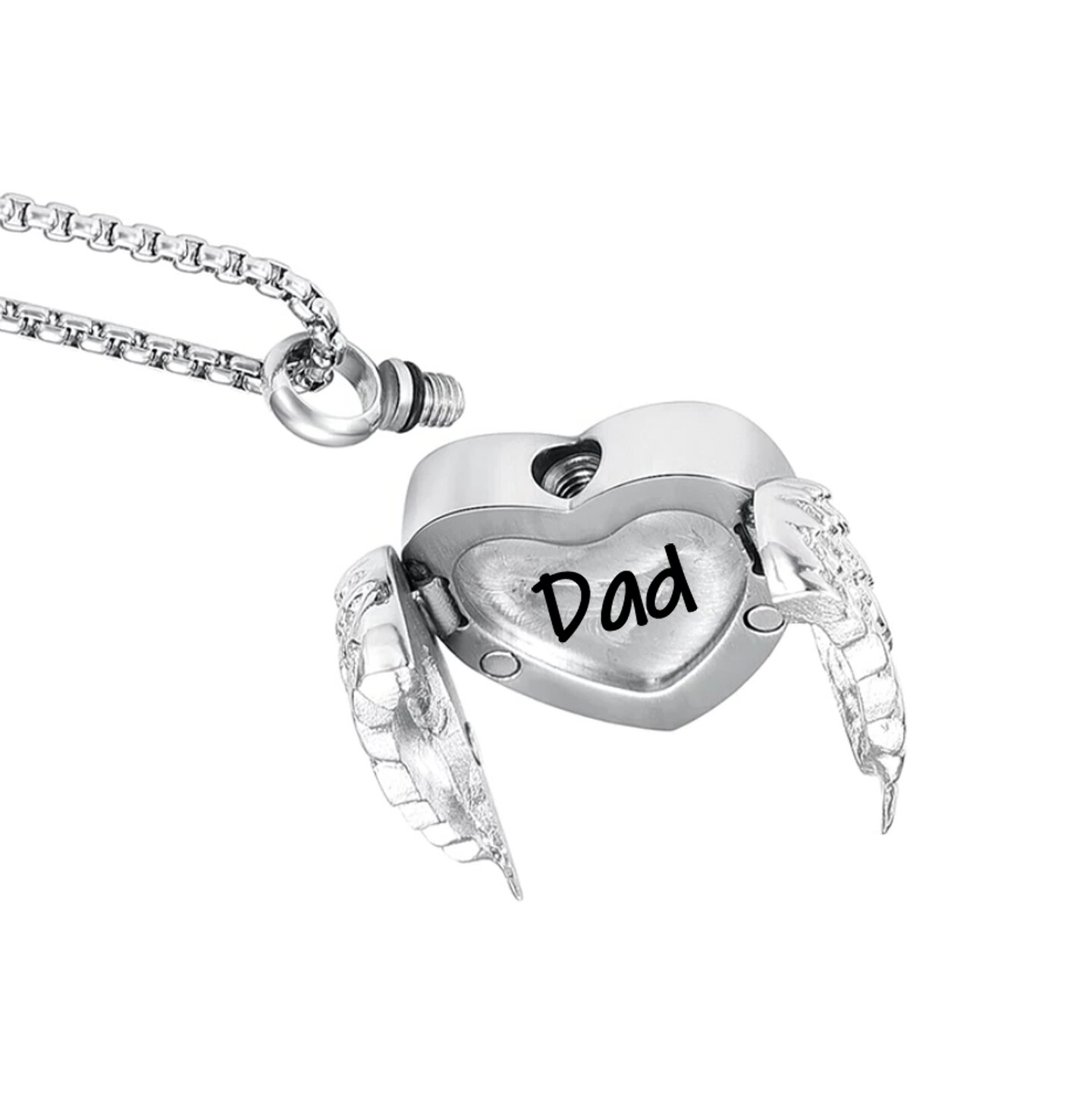 Personalized Urn Necklace Keepsake Urn Angel Wing Heart Locket