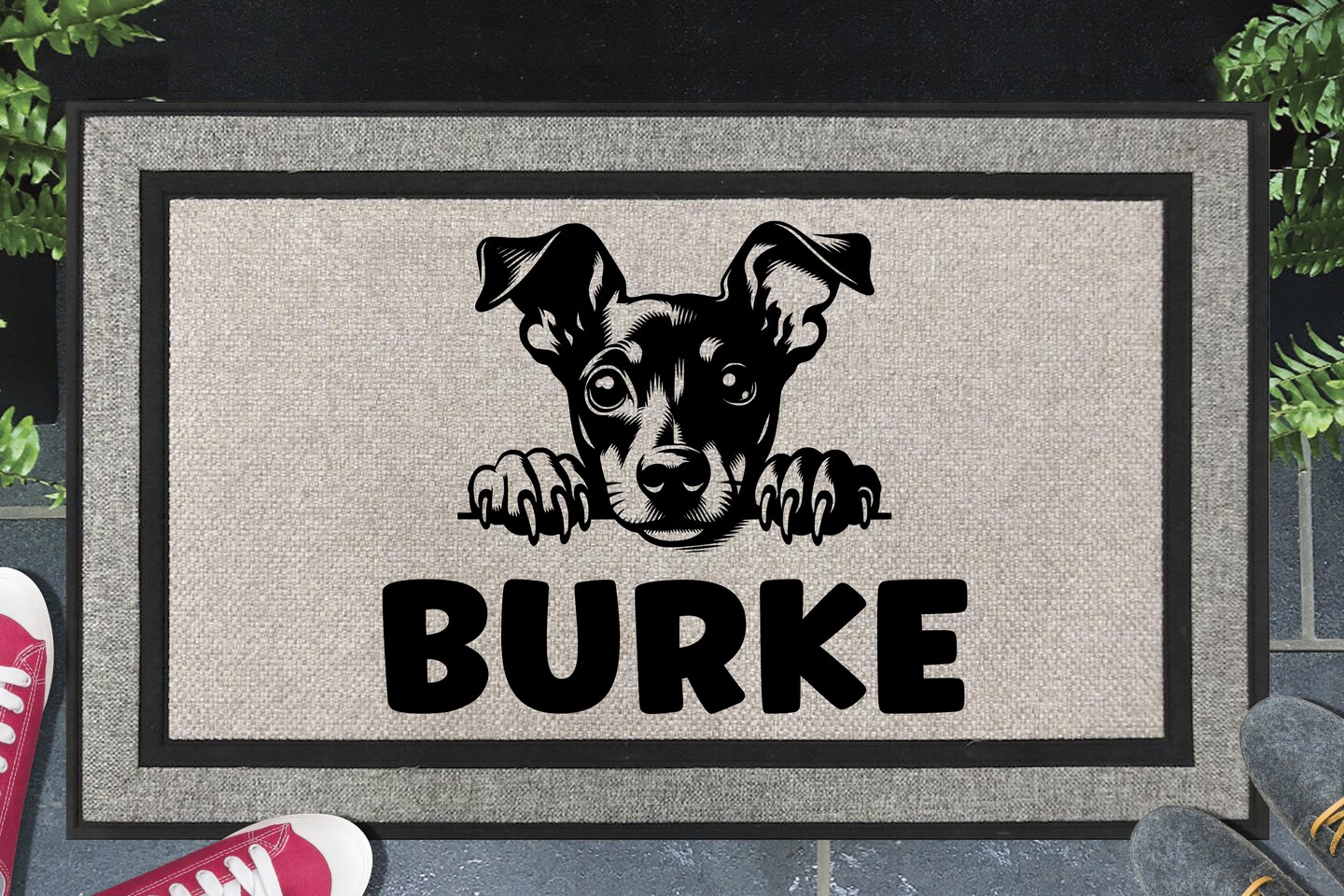 Doberman Pinscher Doormat Personalized Dobermann Welcome Mat