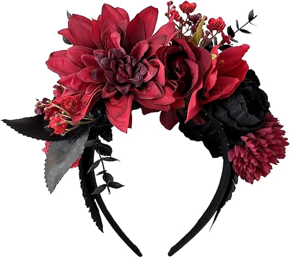 Mexican Flower Crown Day of the dead Headpiece Party Fiesta Flower Headband