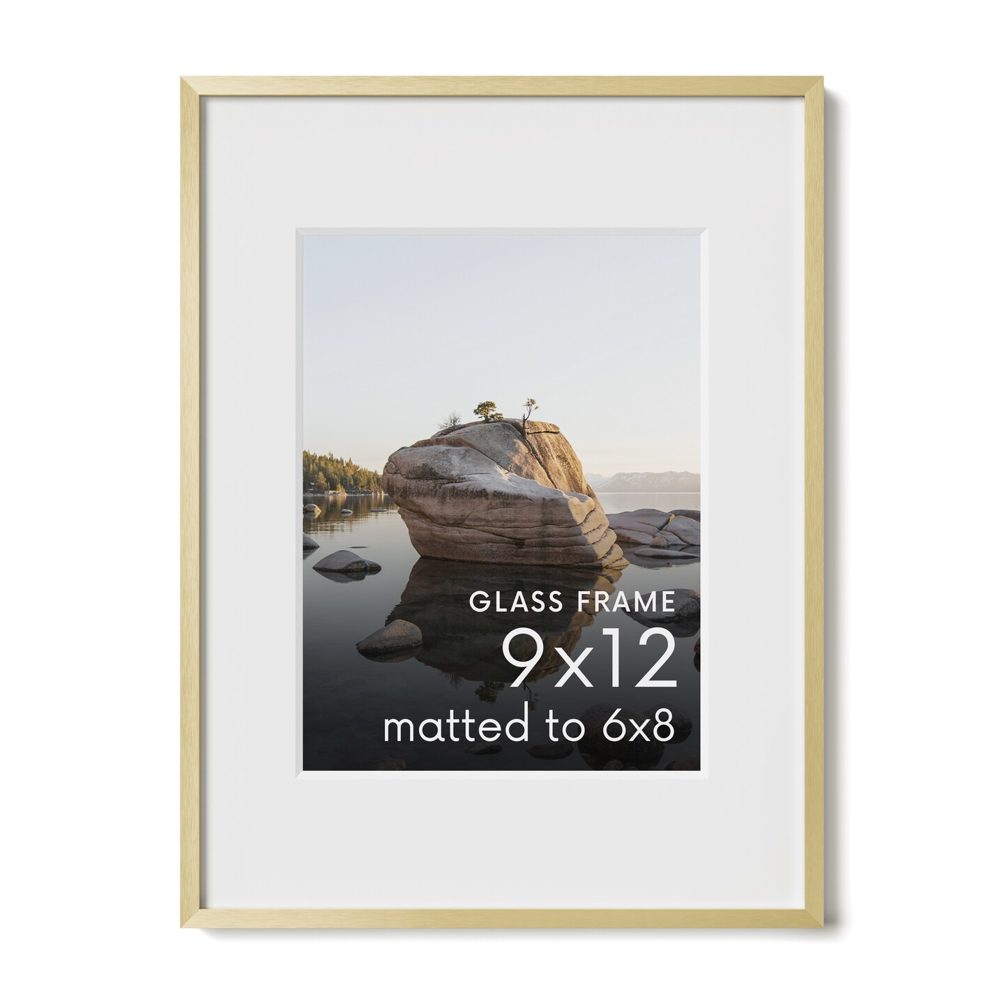 Haus and Hues Aluminum Glass and Matted Picture Frame