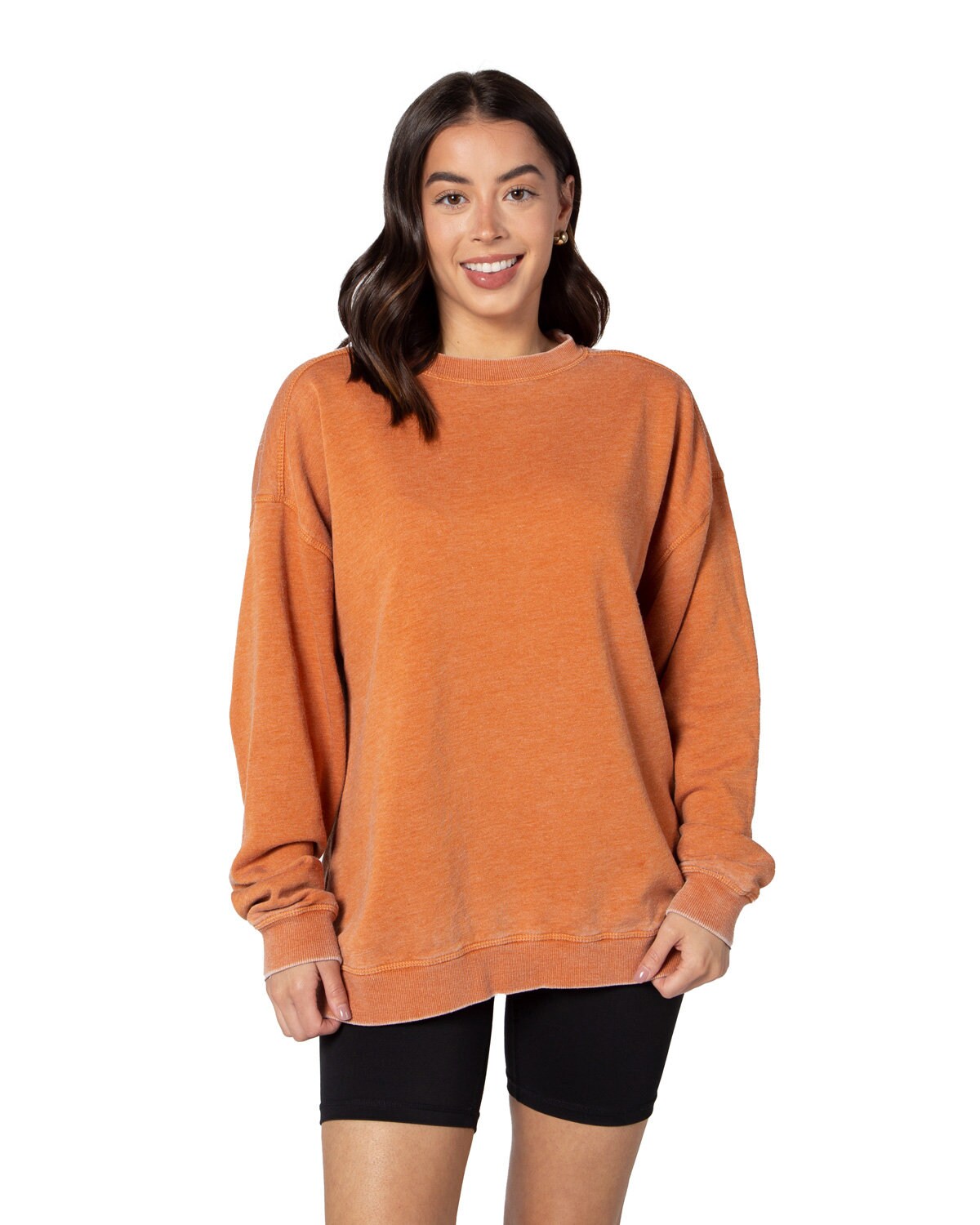 Chicka-d&#xAE; Ladies Burnout Campus Crew Sweatshirt
