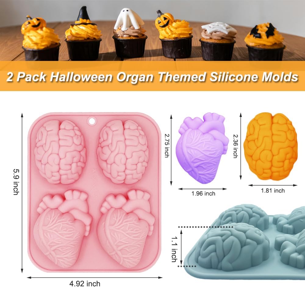 Human Brain Heart Silicone Molds